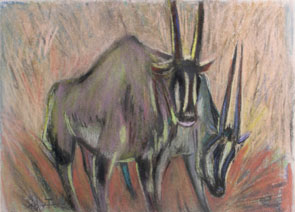 Heinz Theuerjahr - Zwei Oryxantilopen