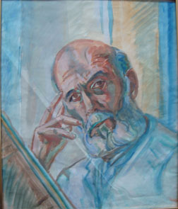 Reinhold Koeppel  Kohle, Pastell, Aquarell,Oel - Selbstportrait