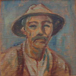 Reinhold Koeppel Kohle, Pastell, Aquarell,Oel - Holzbauernkopf 2